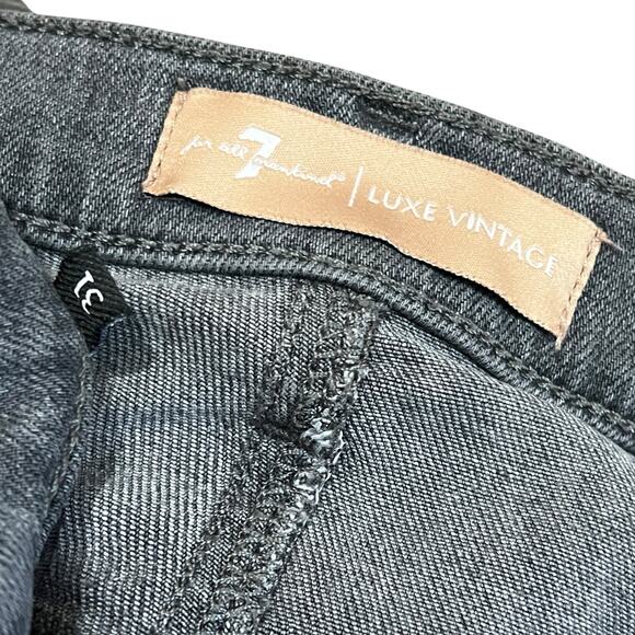 7 for All Mankind (31) Luxe Vintage Josefina Slim Button Fly Mid Rise Jeans - Picture 4 of 11